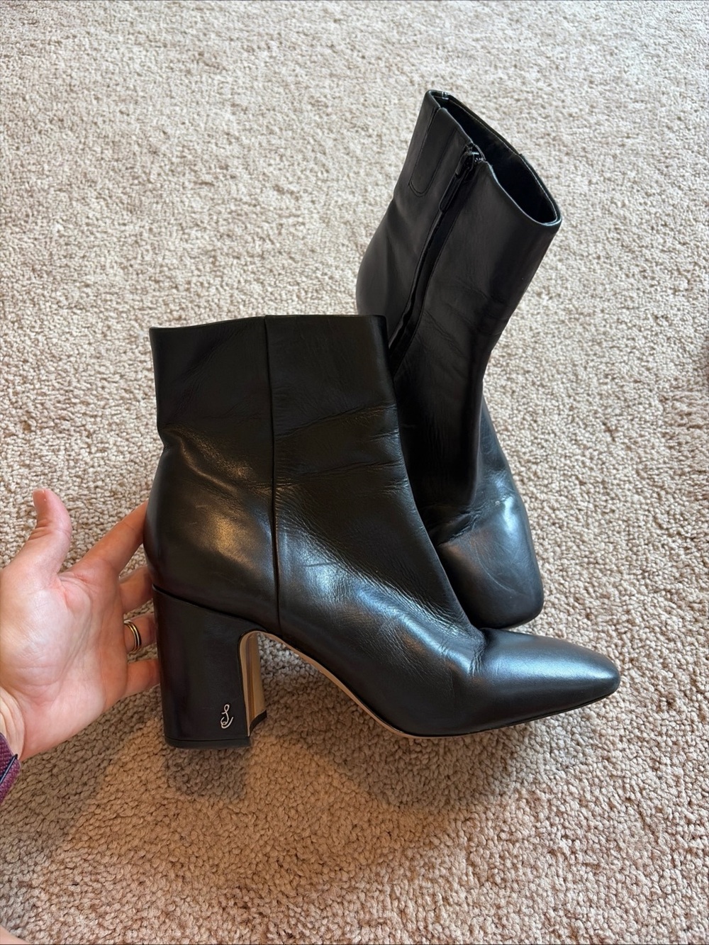 Women's Ankle boots Fawn Black Zip Side 10.5M Sam Edelman Bootie